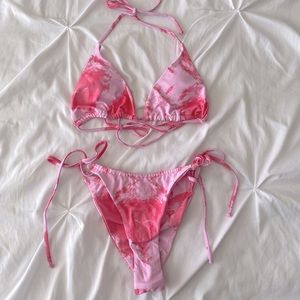 NWT Shady Lady Pink Tie Dye Cheeky Bikini